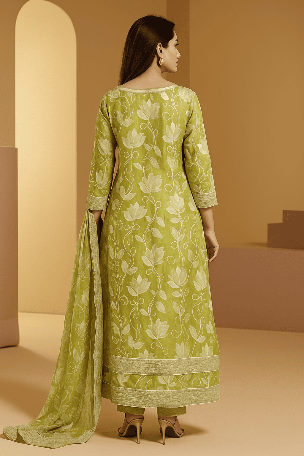 D.Gokuldas NX - Green Kurti With Print And Work